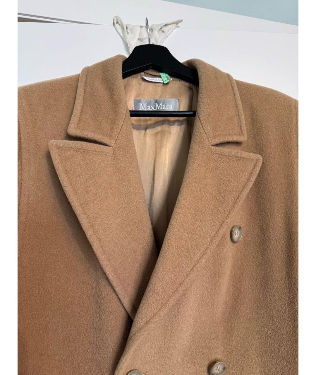 MAX MARA Бежевое шерстяное пальто, фото 4