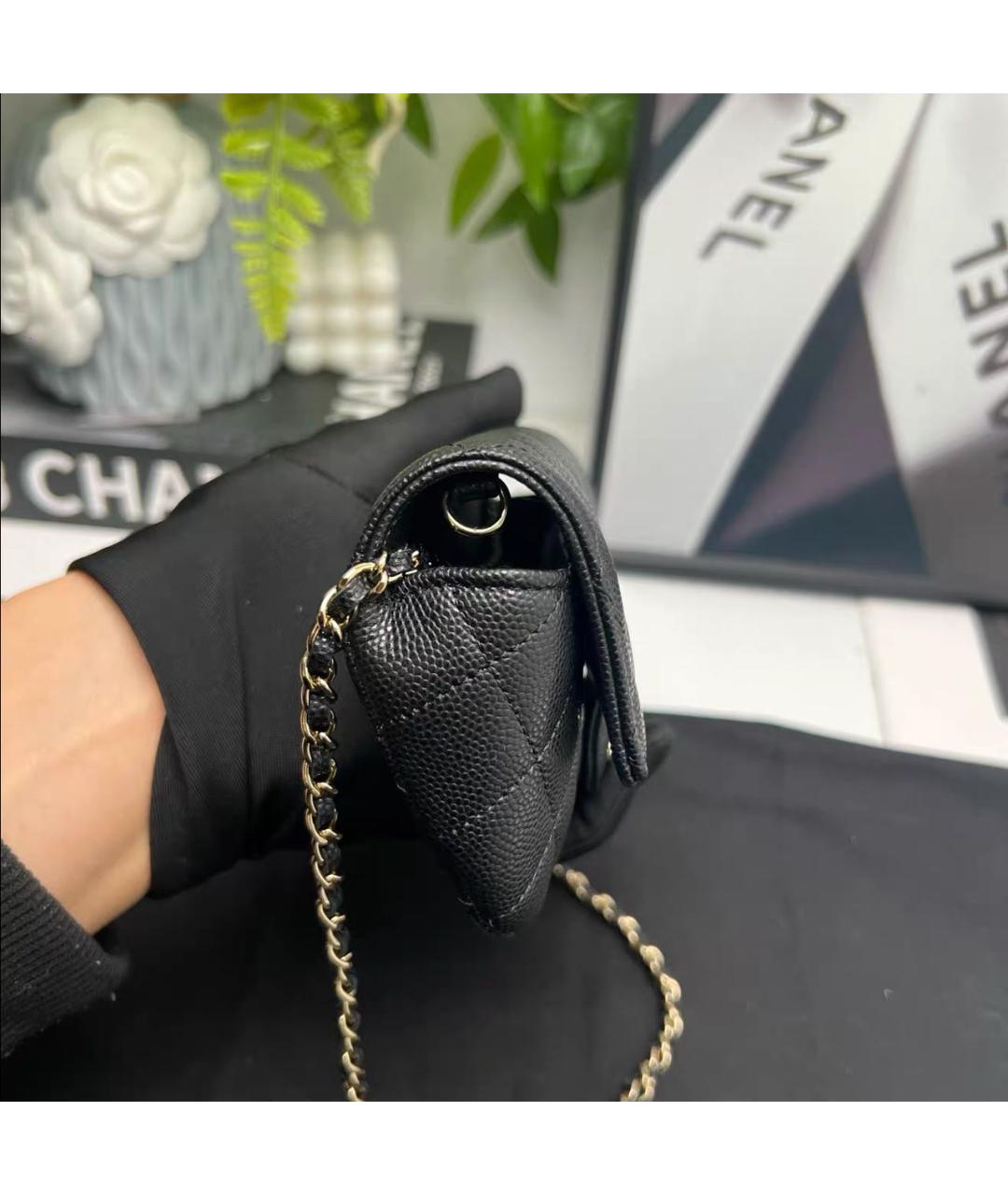 CHANEL Черная кожаная сумка через плечо, фото 4