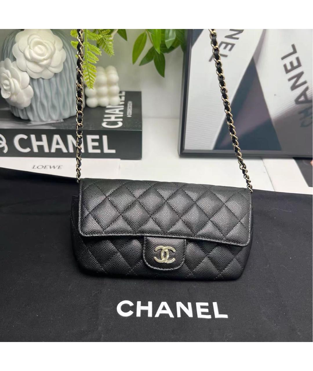 CHANEL Черная кожаная сумка через плечо, фото 7