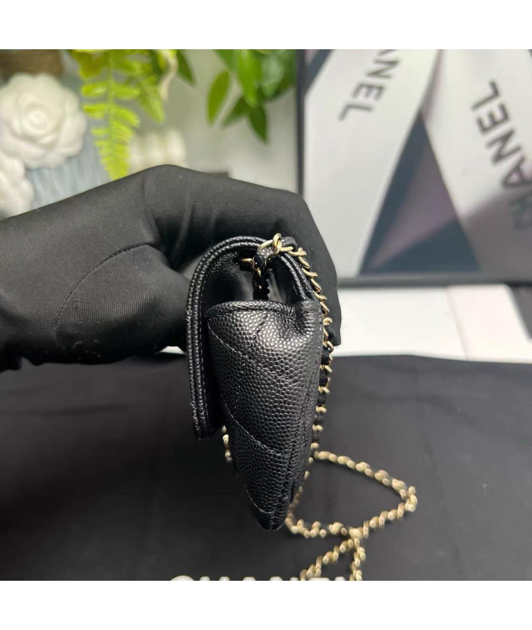 CHANEL Черная кожаная сумка через плечо, фото 3