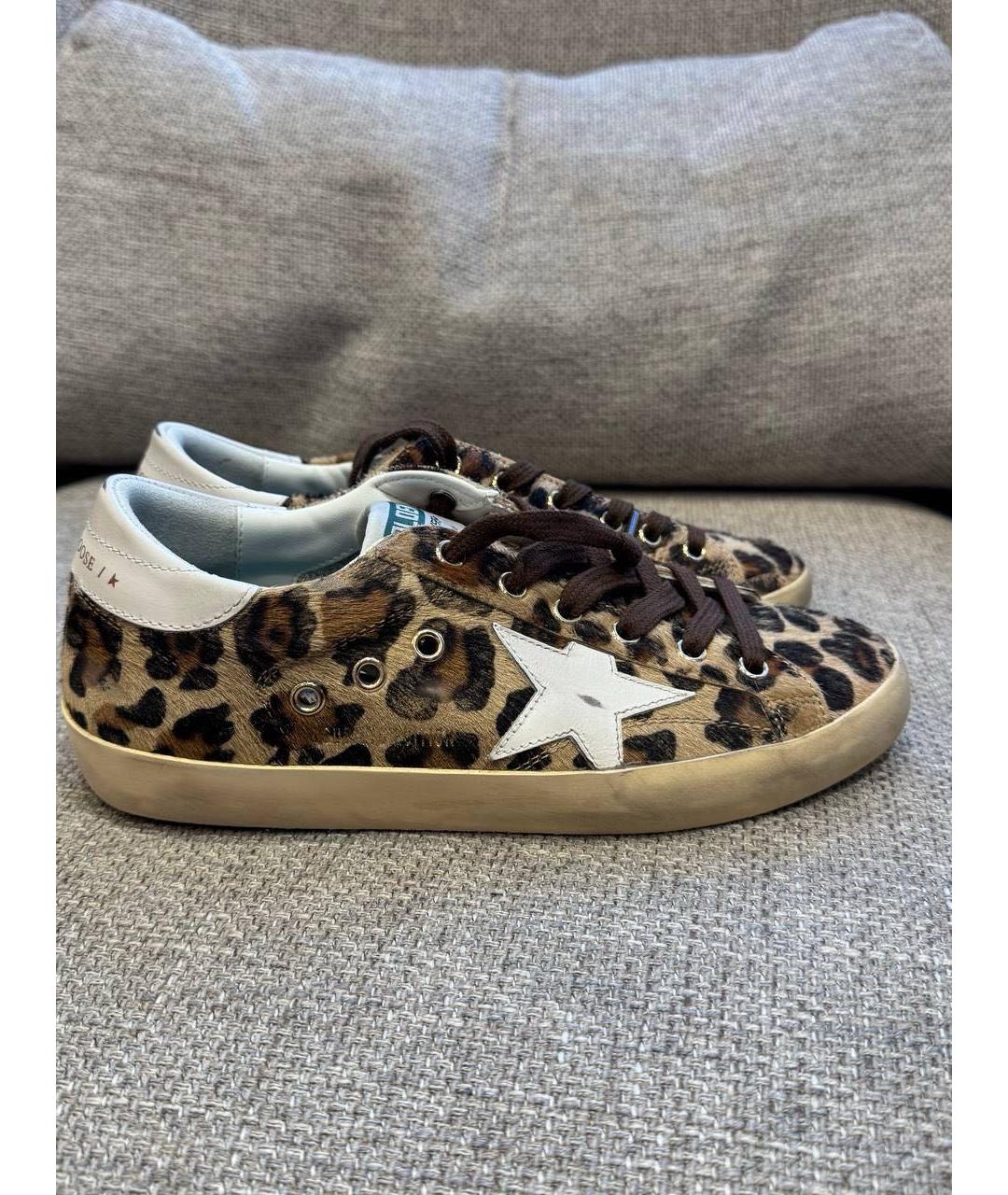 GOLDEN GOOSE DELUXE BRAND Коричневые кожаные кеды, фото 5