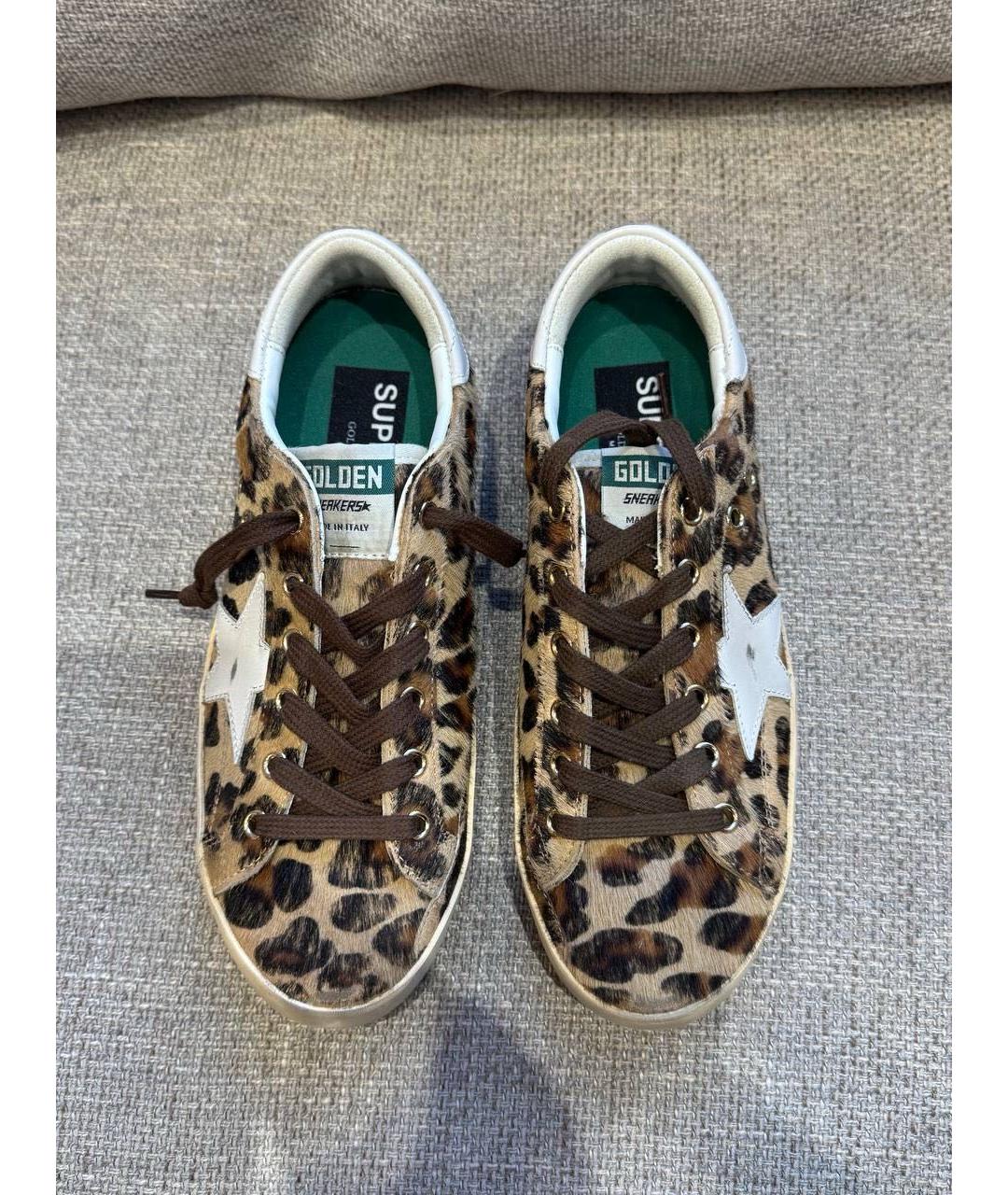 GOLDEN GOOSE DELUXE BRAND Коричневые кожаные кеды, фото 3