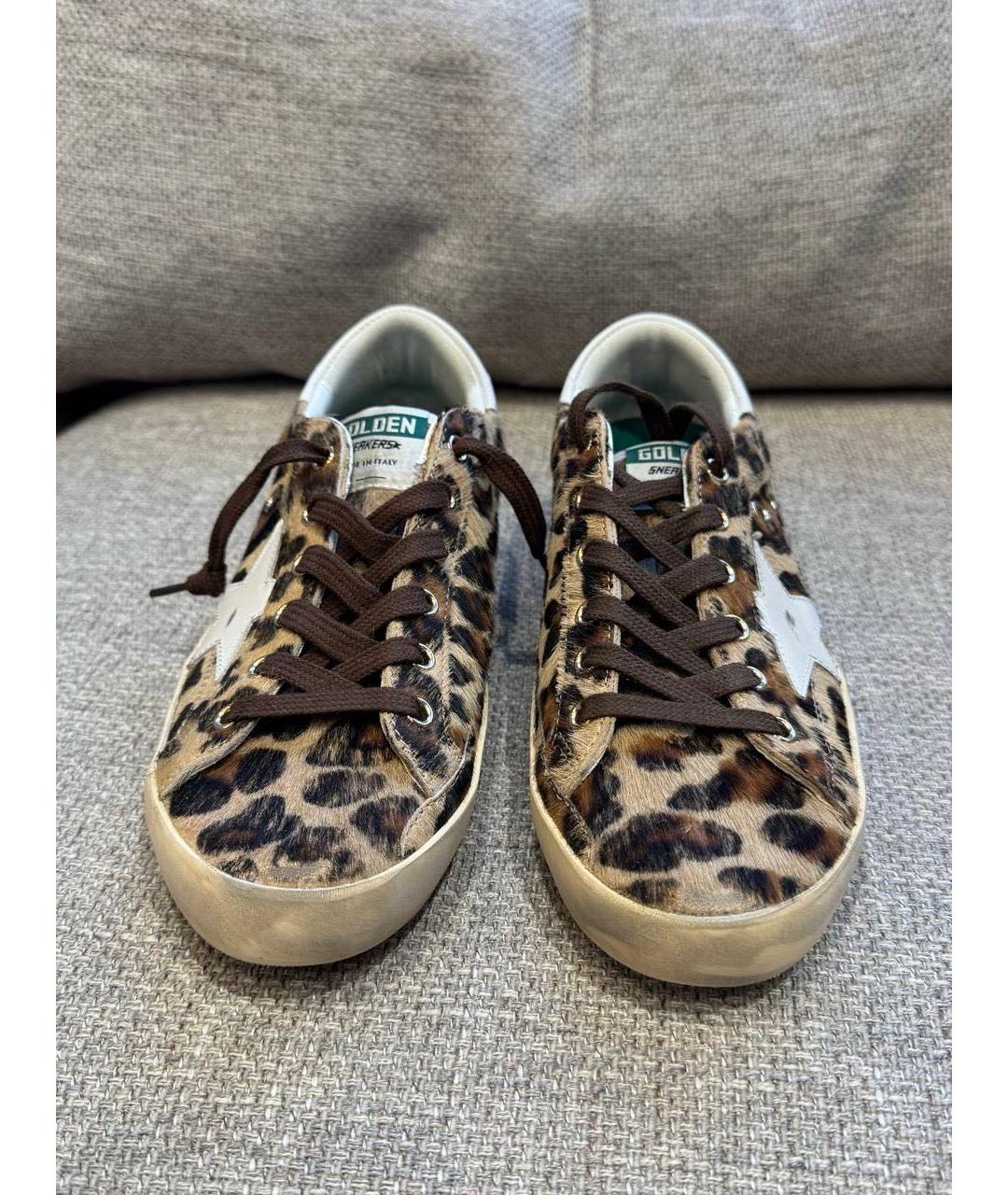 GOLDEN GOOSE DELUXE BRAND Коричневые кожаные кеды, фото 2