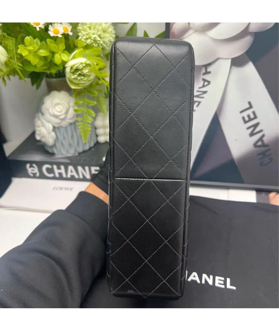 CHANEL Черная кожаная сумка с короткими ручками, фото 5