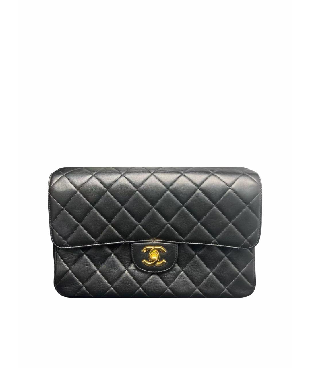 CHANEL Черная кожаная сумка с короткими ручками, фото 1