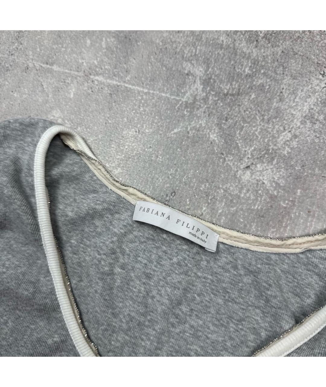 FABIANA FILIPPI Серая хлопковая майка, фото 2