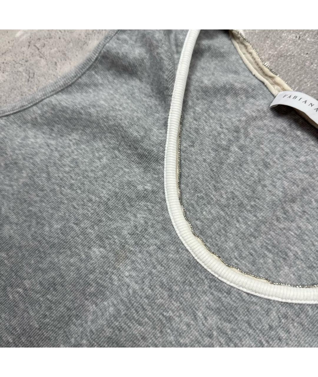 FABIANA FILIPPI Серая хлопковая майка, фото 3