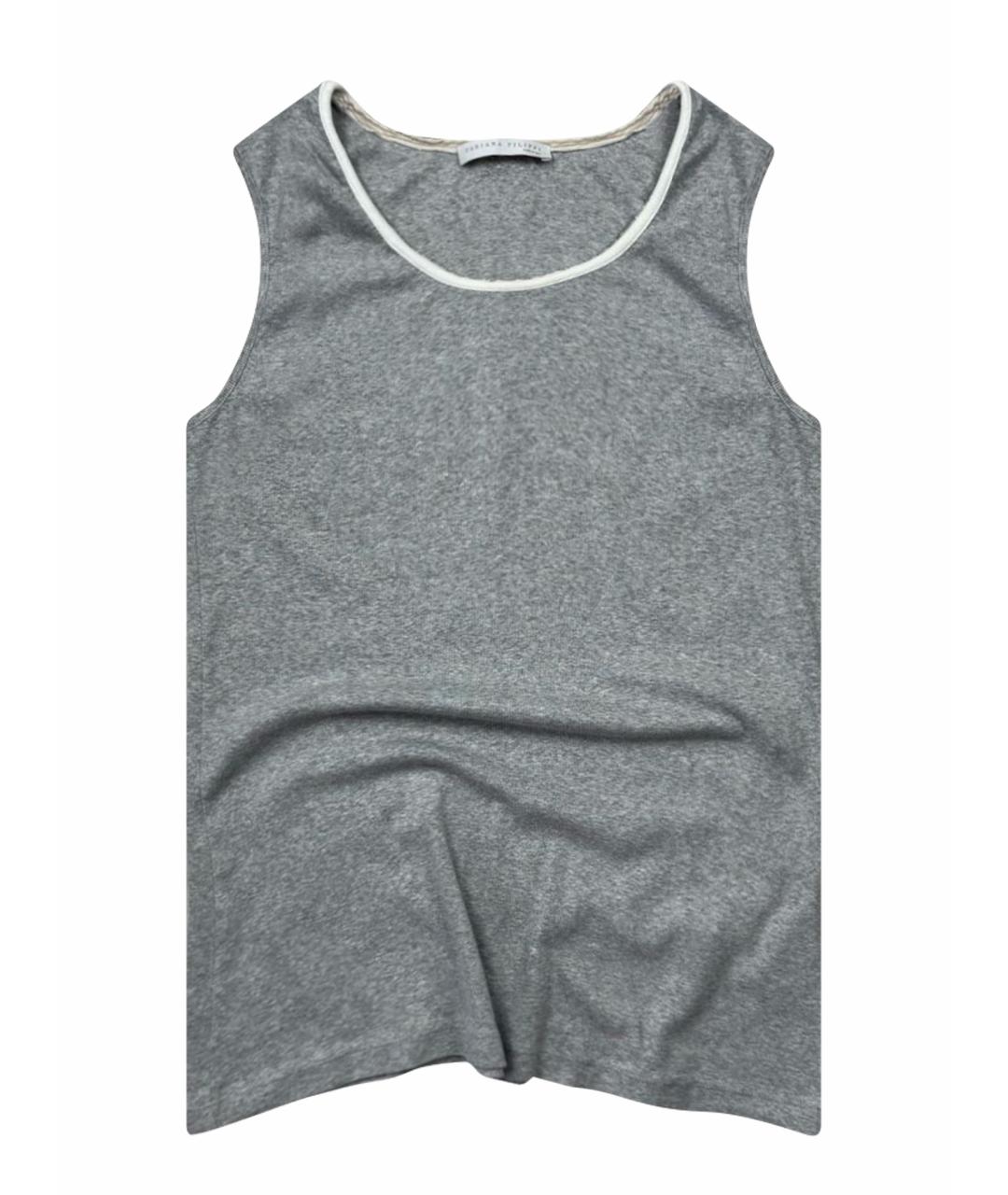 FABIANA FILIPPI Серая хлопковая майка, фото 1