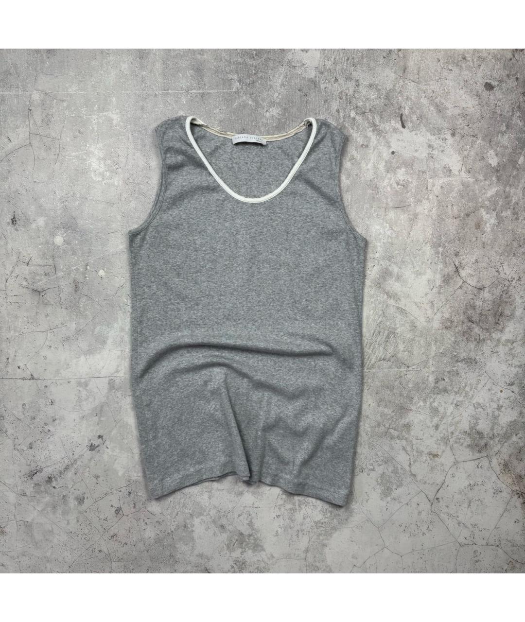FABIANA FILIPPI Серая хлопковая майка, фото 9