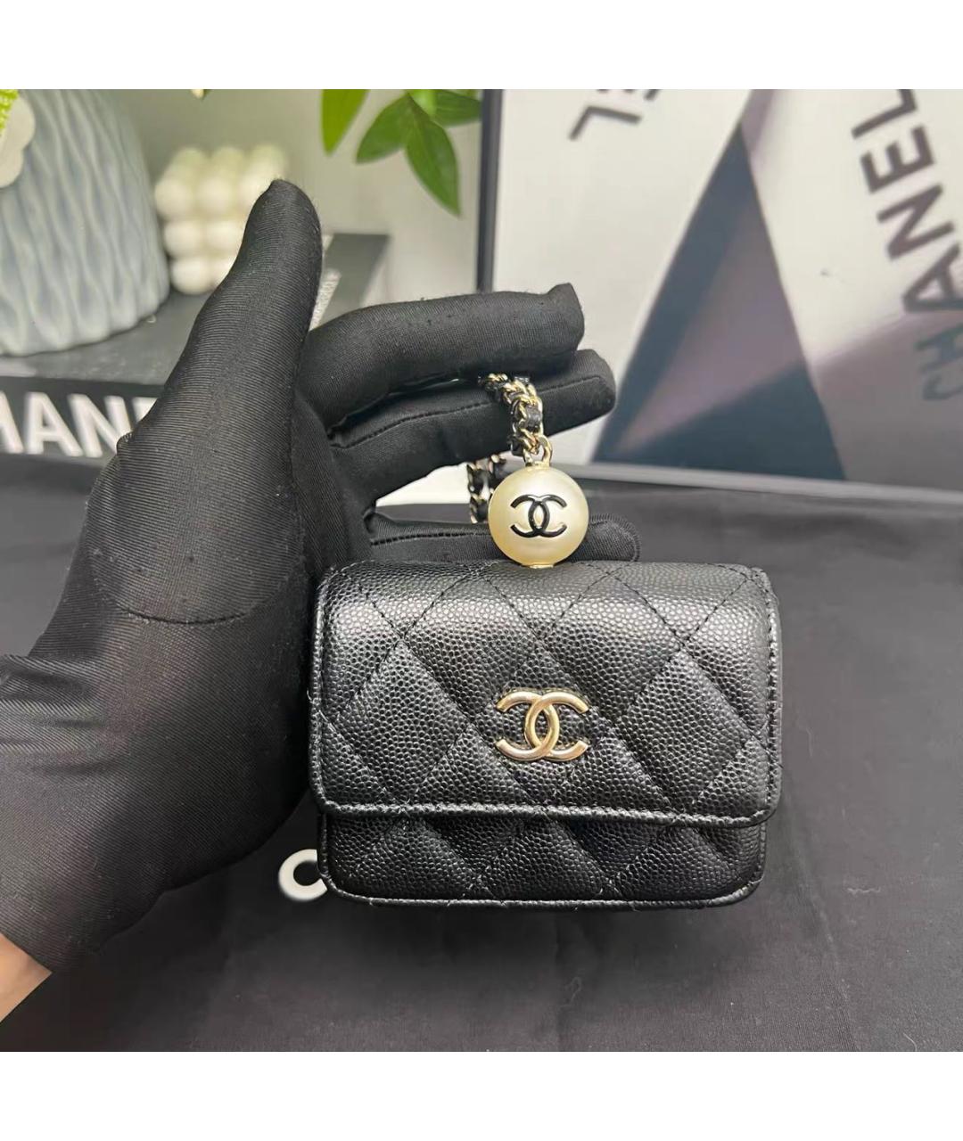 CHANEL Черная кожаная сумка через плечо, фото 6