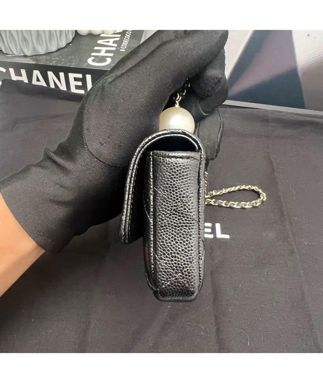 CHANEL Черная кожаная сумка через плечо, фото 3