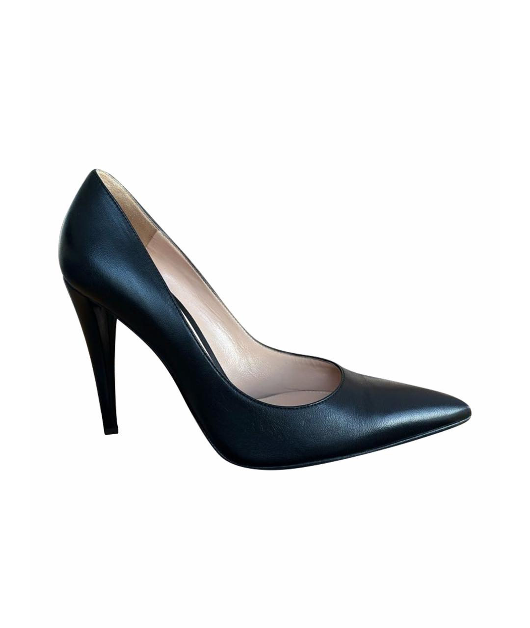 GIANVITO ROSSI Черные кожаные туфли, фото 1