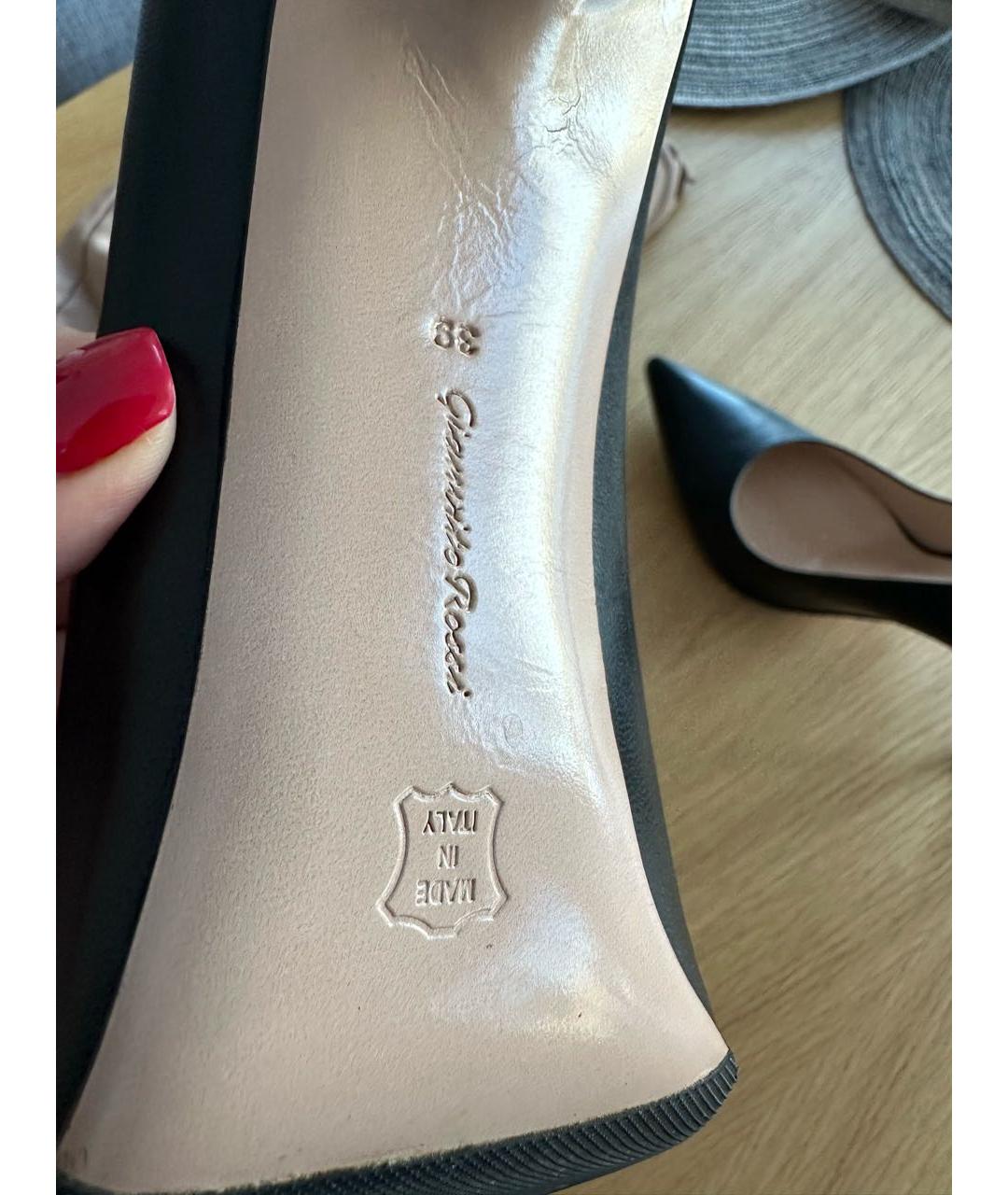 GIANVITO ROSSI Черные кожаные туфли, фото 5