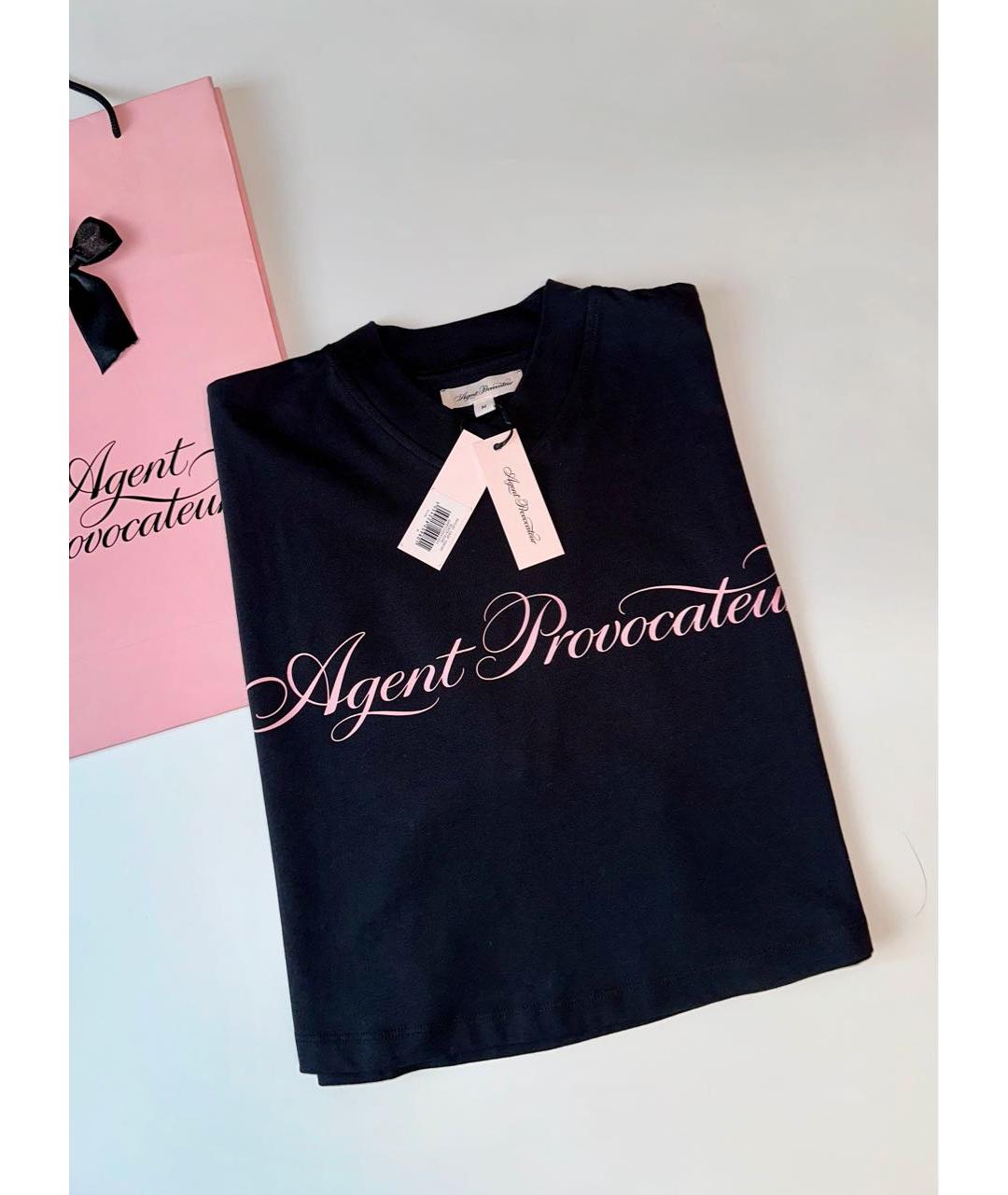 AGENT PROVOCATEUR Черная хлопковая футболка, фото 5