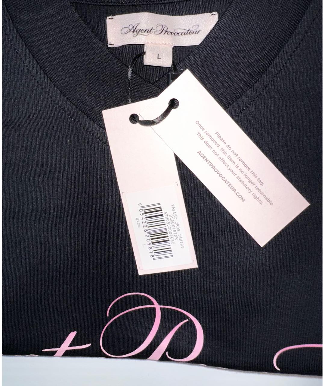 AGENT PROVOCATEUR Черная хлопковая футболка, фото 6