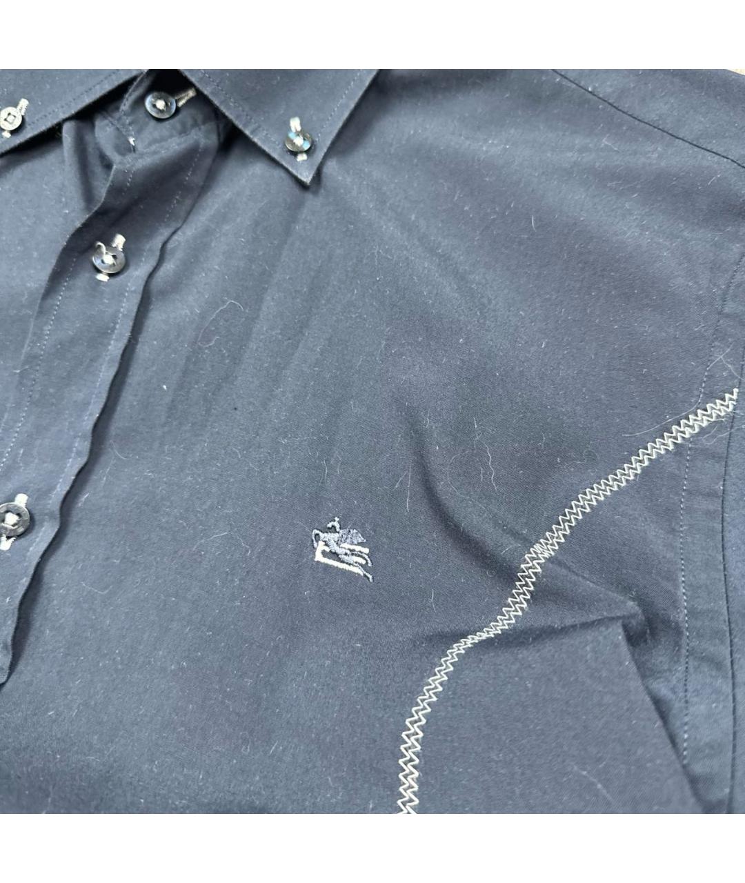 ETRO Темно-синяя хлопковая классическая рубашка, фото 2