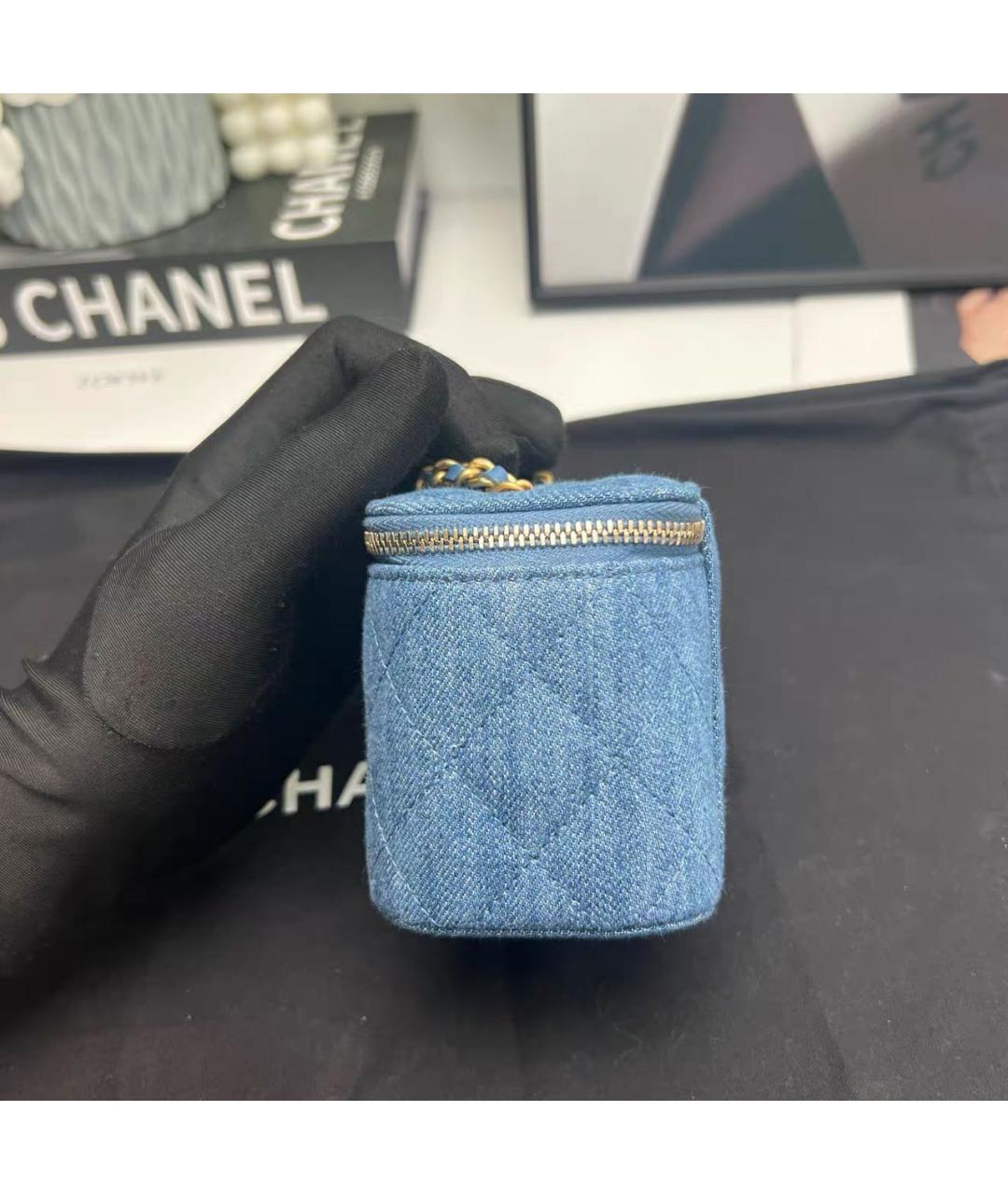 CHANEL Голубая сумка через плечо, фото 3