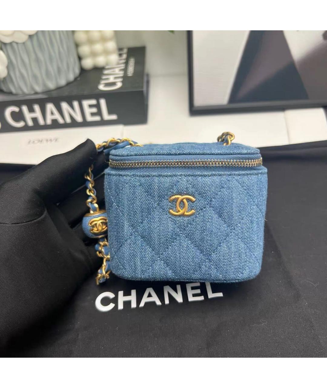 CHANEL Голубая сумка через плечо, фото 7