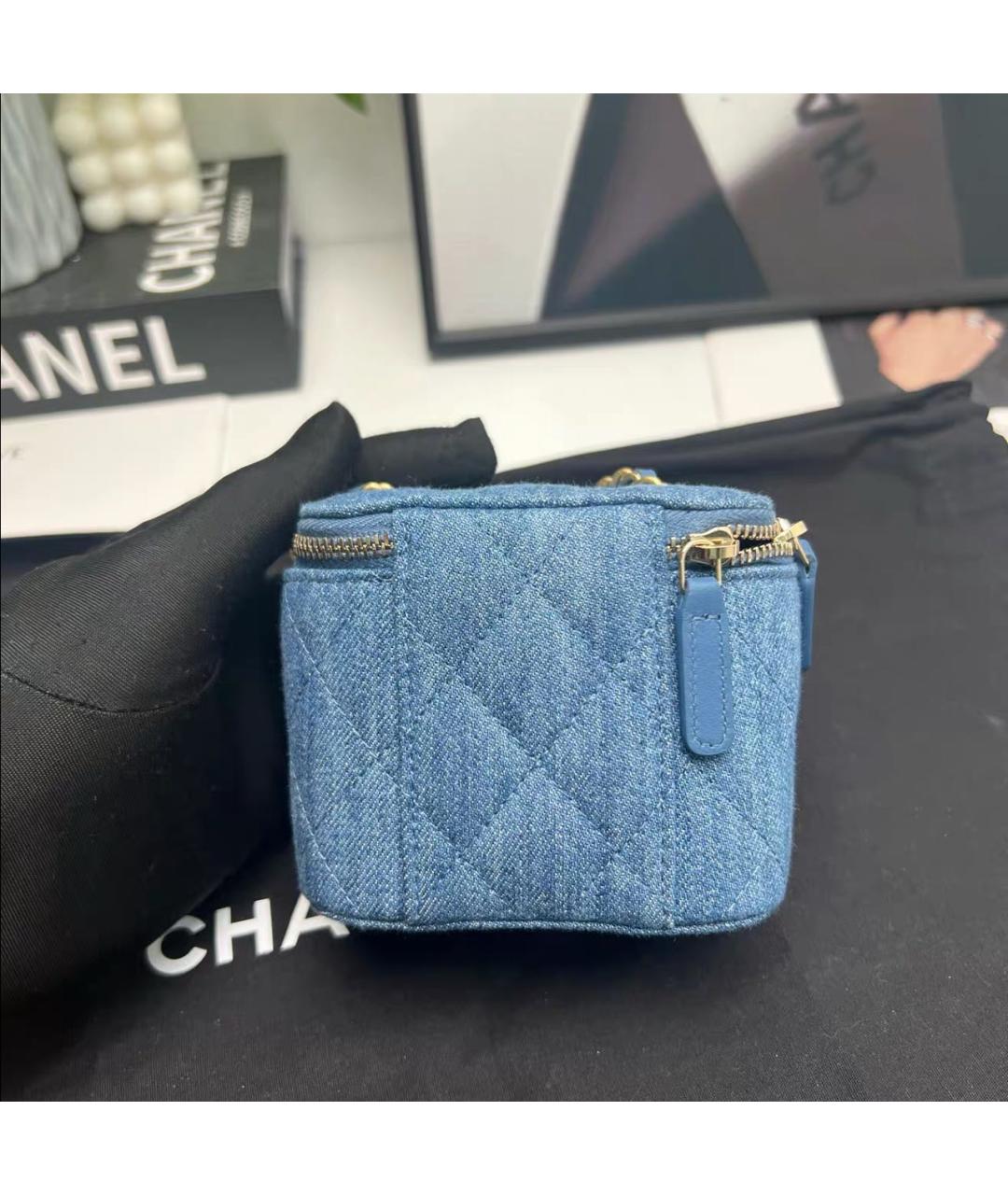 CHANEL Голубая сумка через плечо, фото 2