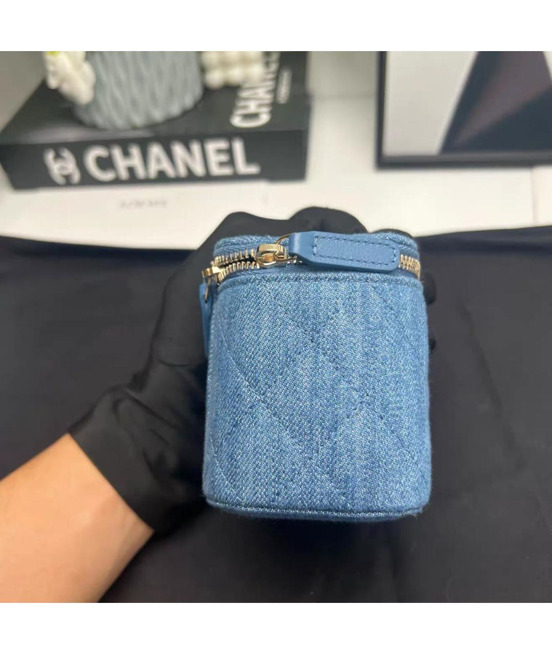 CHANEL Голубая сумка через плечо, фото 4