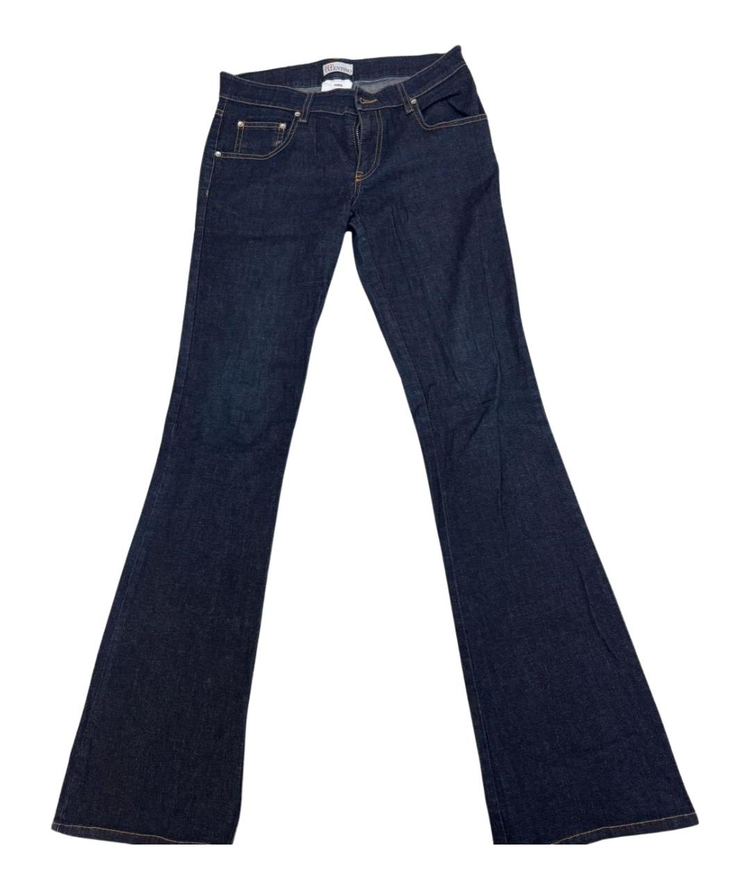 RED VALENTINO Темно-синие хлопковые джинсы клеш, фото 1