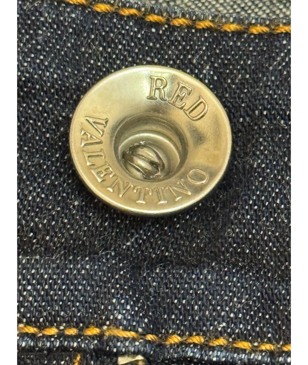 RED VALENTINO Темно-синие хлопковые джинсы клеш, фото 4