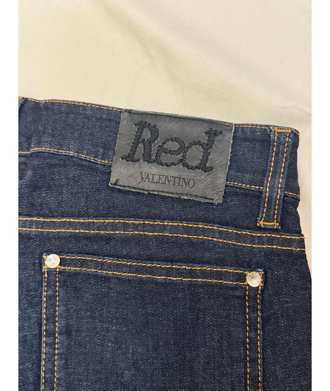RED VALENTINO Темно-синие хлопковые джинсы клеш, фото 6
