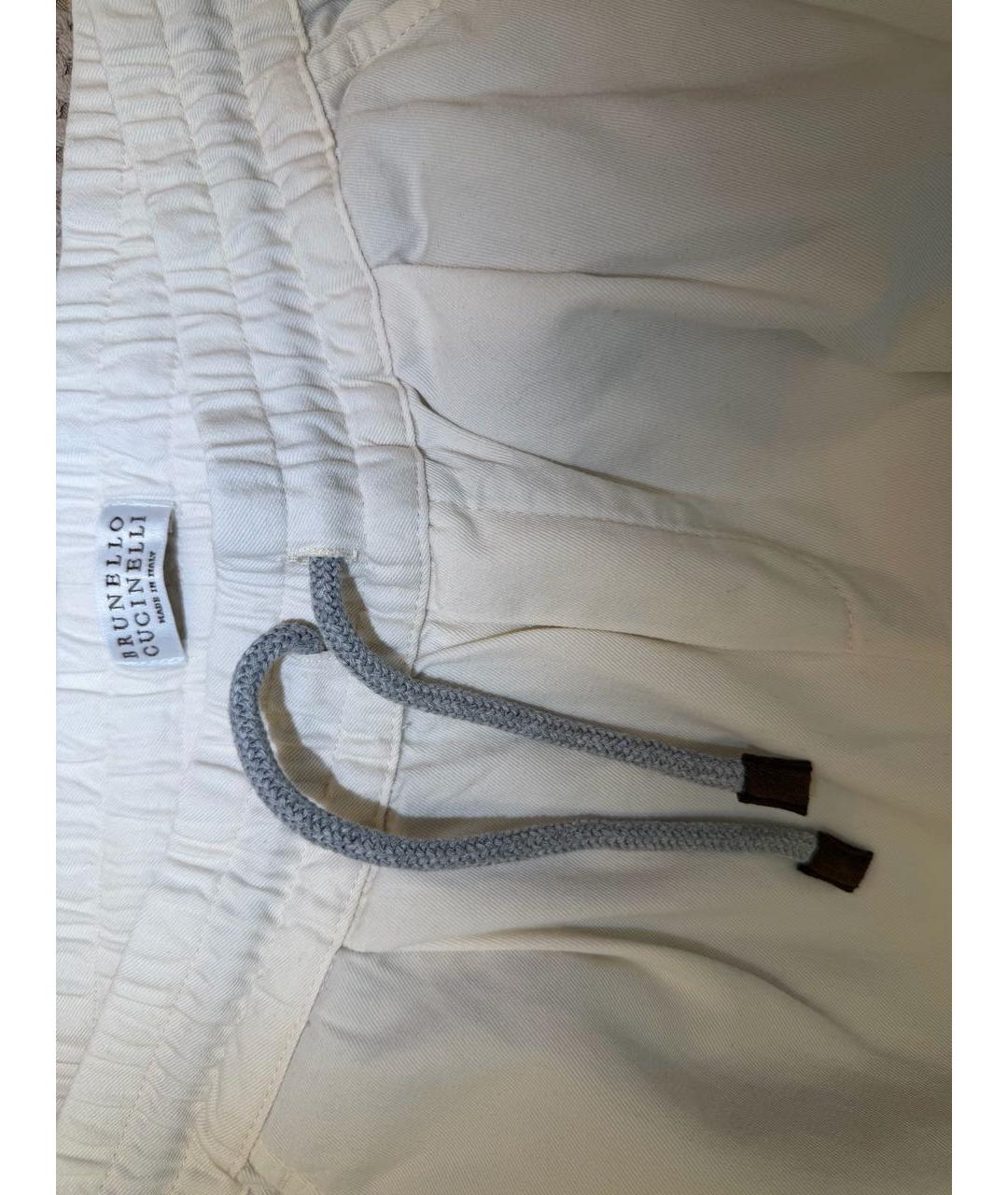 BRUNELLO CUCINELLI Бежевые хлопковые брюки и шорты, фото 3