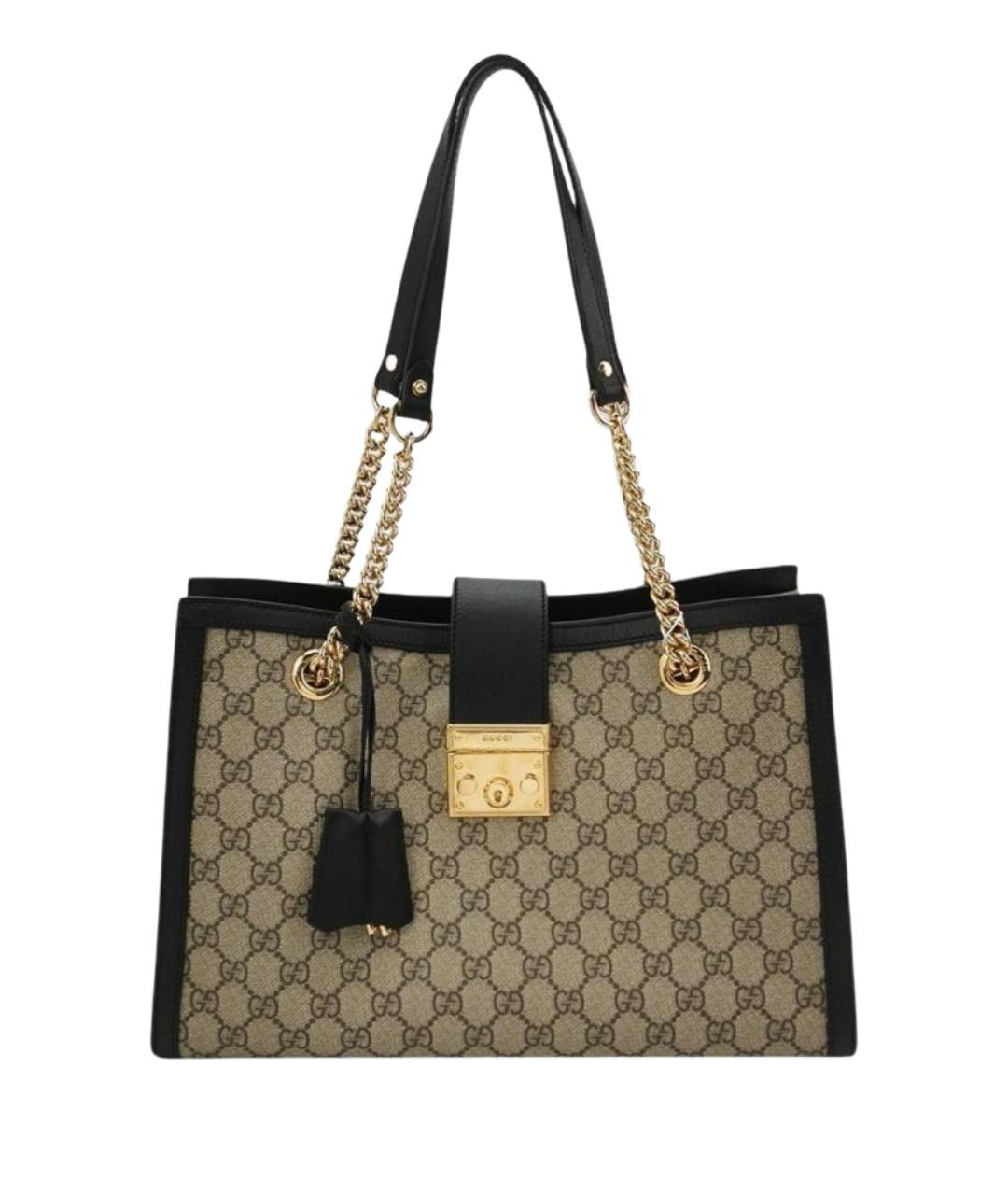 GUCCI Коричневая кожаная сумка с короткими ручками, фото 1