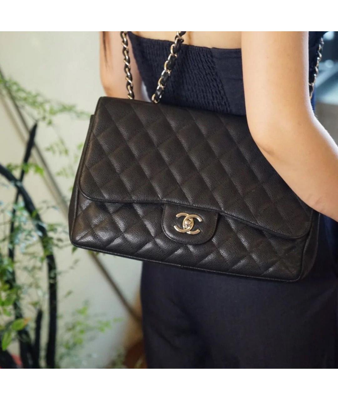 CHANEL Черная кожаная сумка через плечо, фото 6