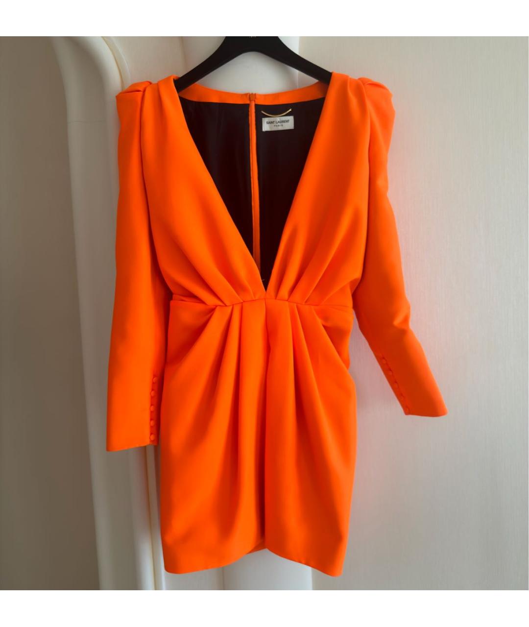SAINT LAURENT Оранжевое коктейльное платье, фото 2