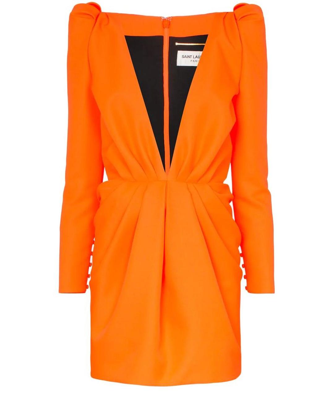 SAINT LAURENT Оранжевое коктейльное платье, фото 6