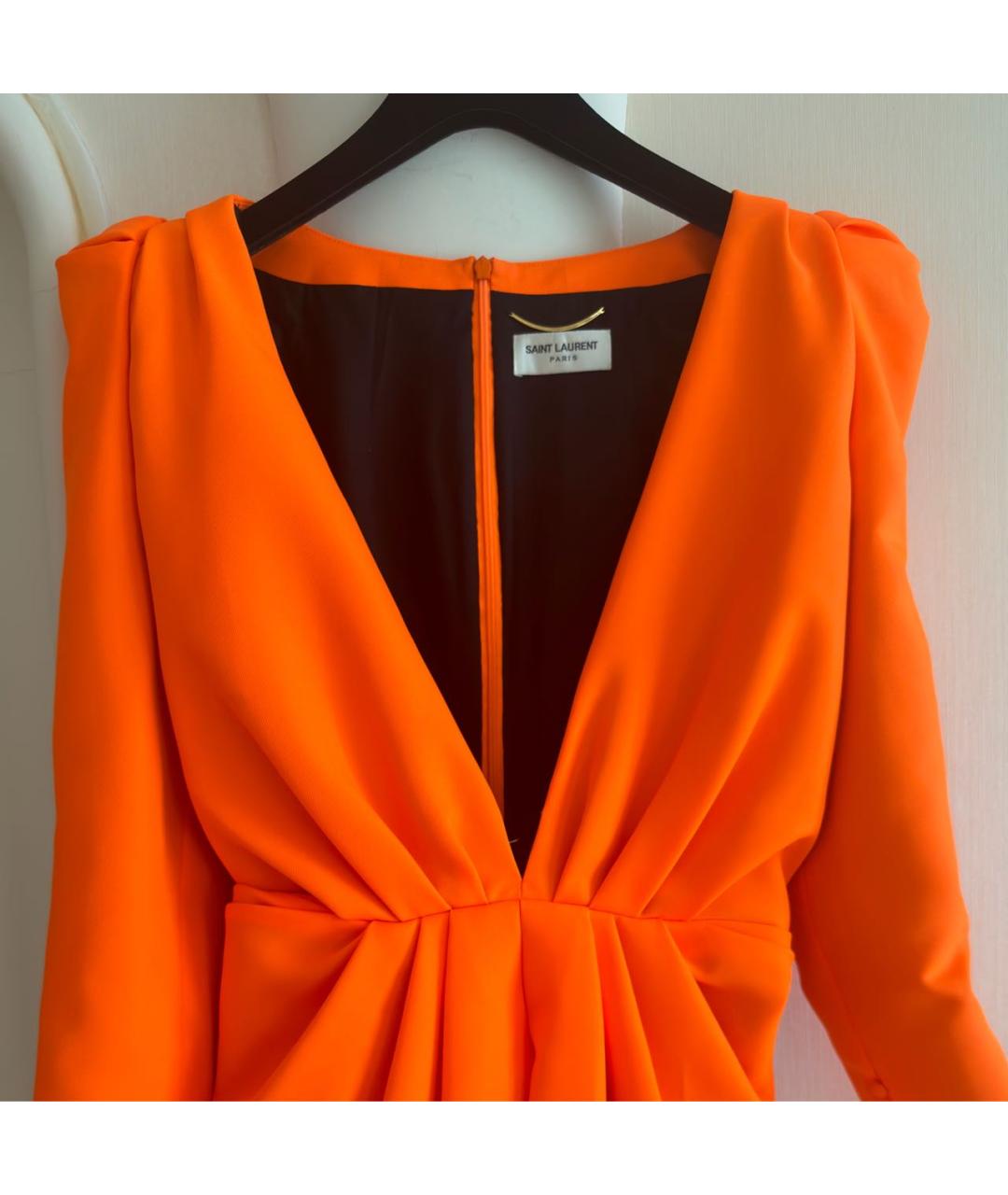 SAINT LAURENT Оранжевое коктейльное платье, фото 4