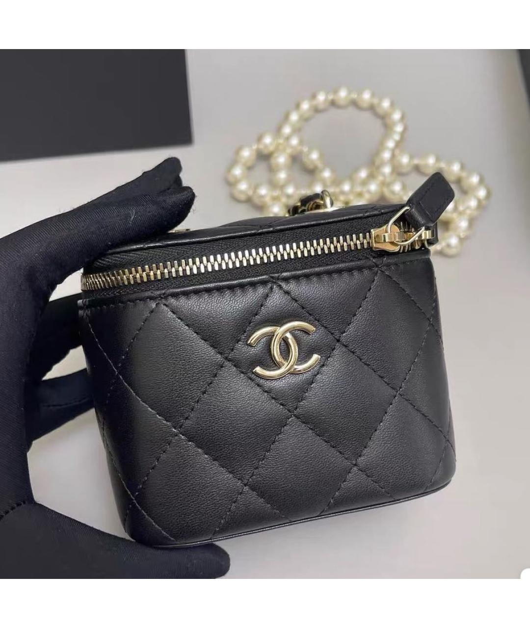 CHANEL Черная кожаная сумка через плечо, фото 3