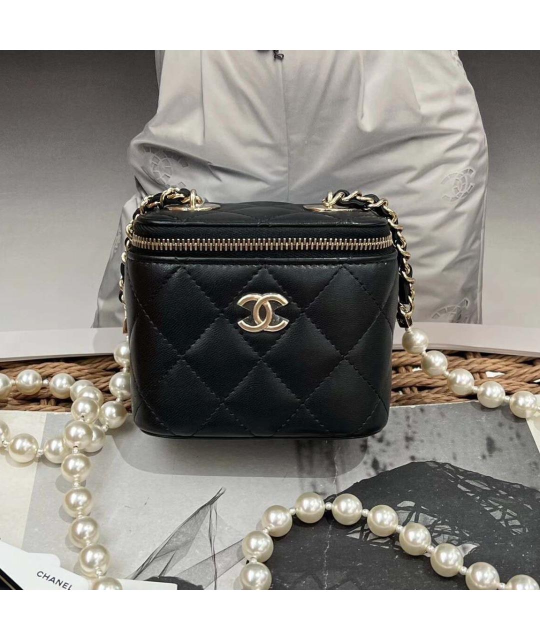 CHANEL Черная кожаная сумка через плечо, фото 8