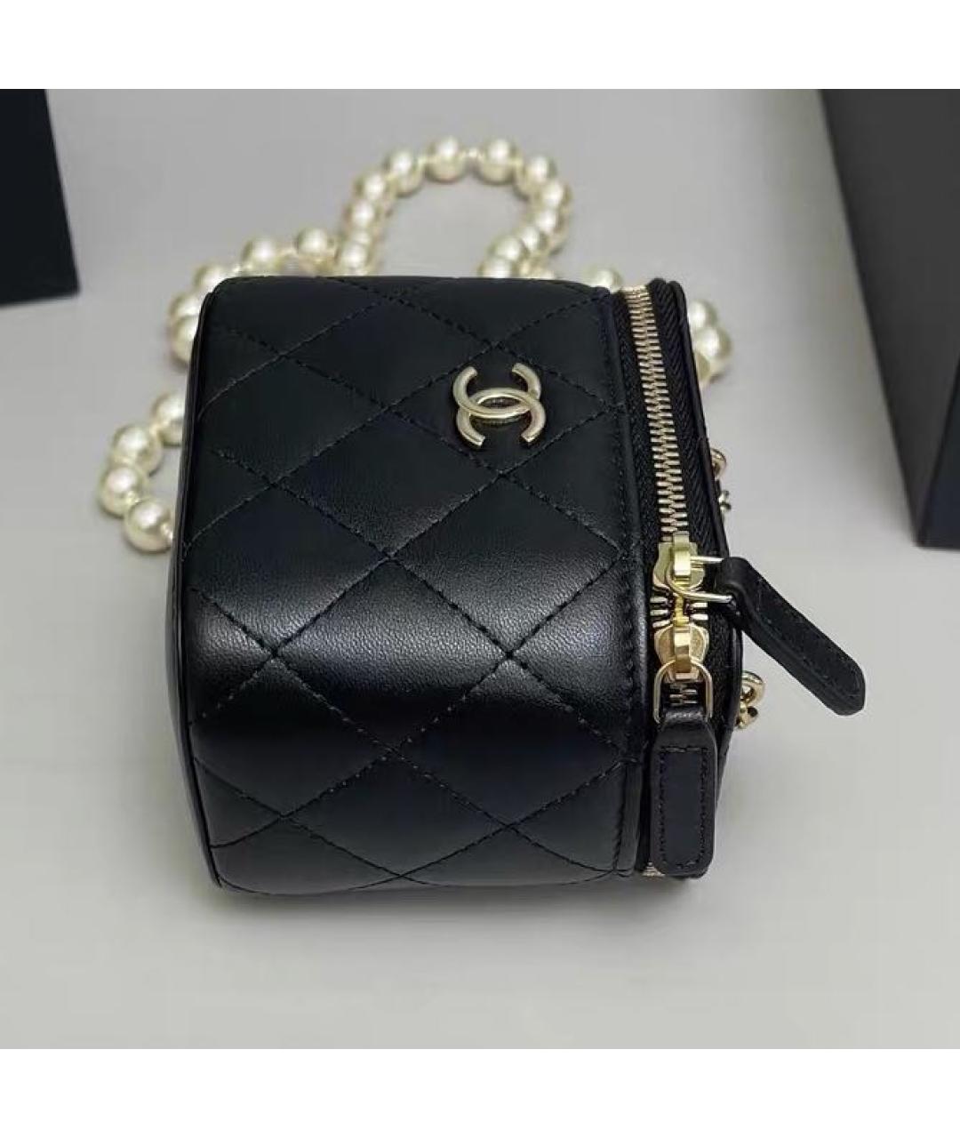 CHANEL Черная кожаная сумка через плечо, фото 6