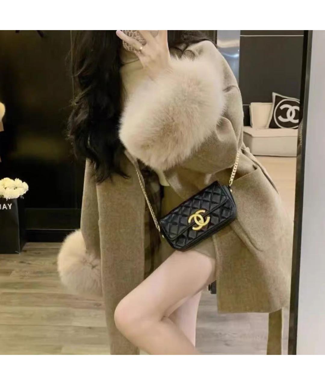 CHANEL Черная кожаная сумка через плечо, фото 5