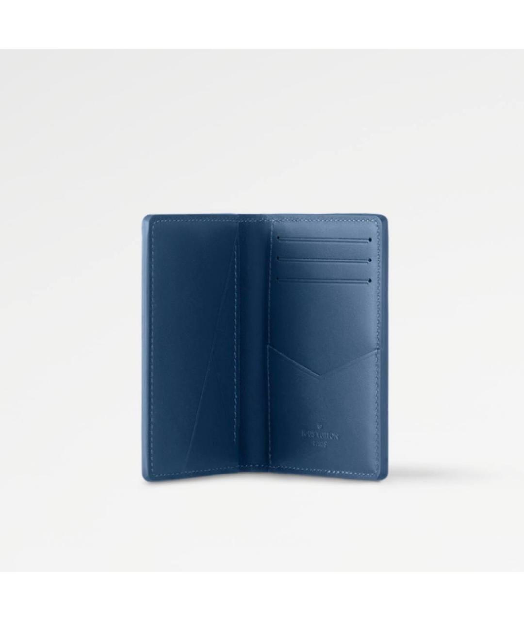 LOUIS VUITTON Синий кожаный кардхолдер, фото 2