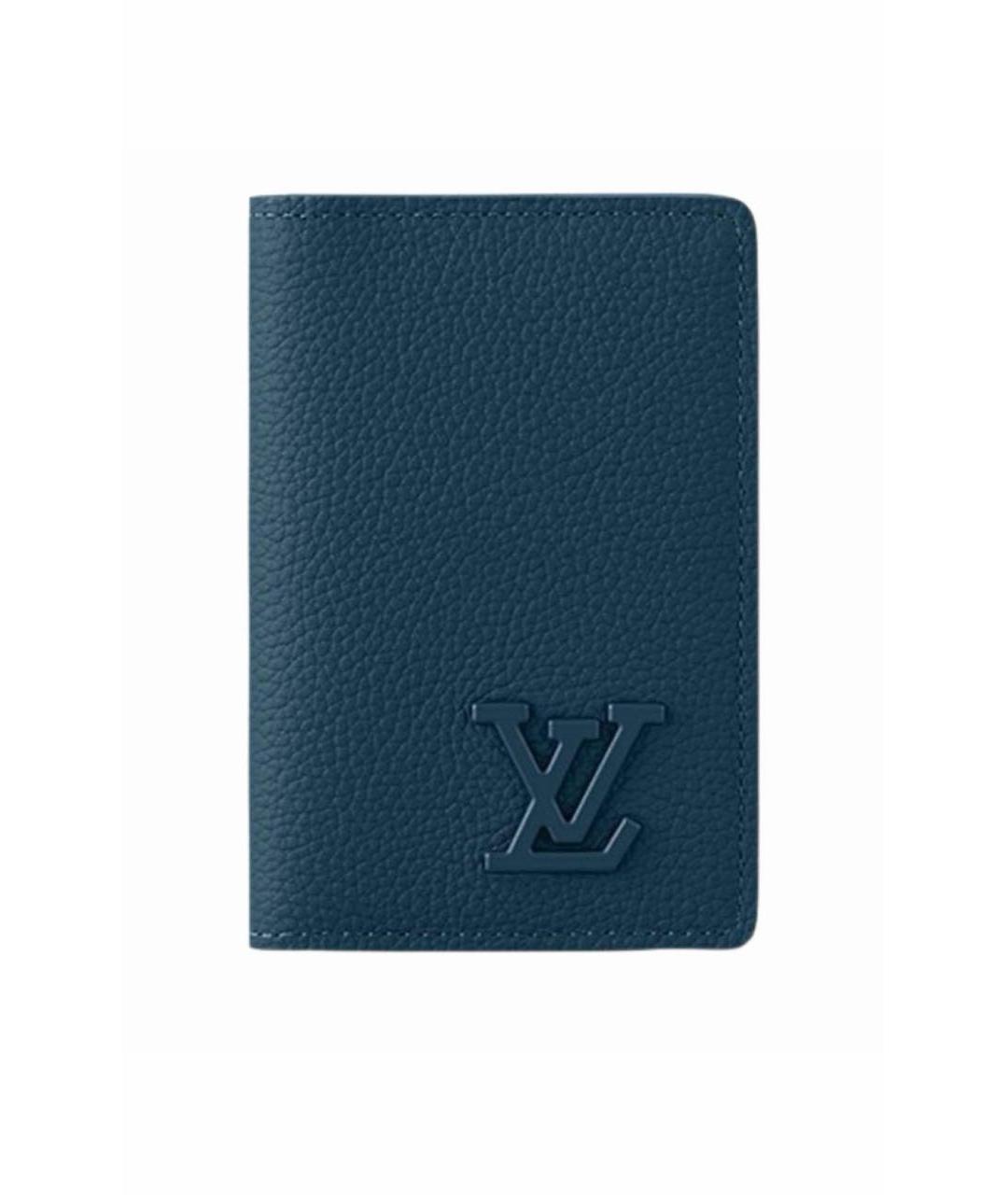 LOUIS VUITTON Синий кожаный кардхолдер, фото 1