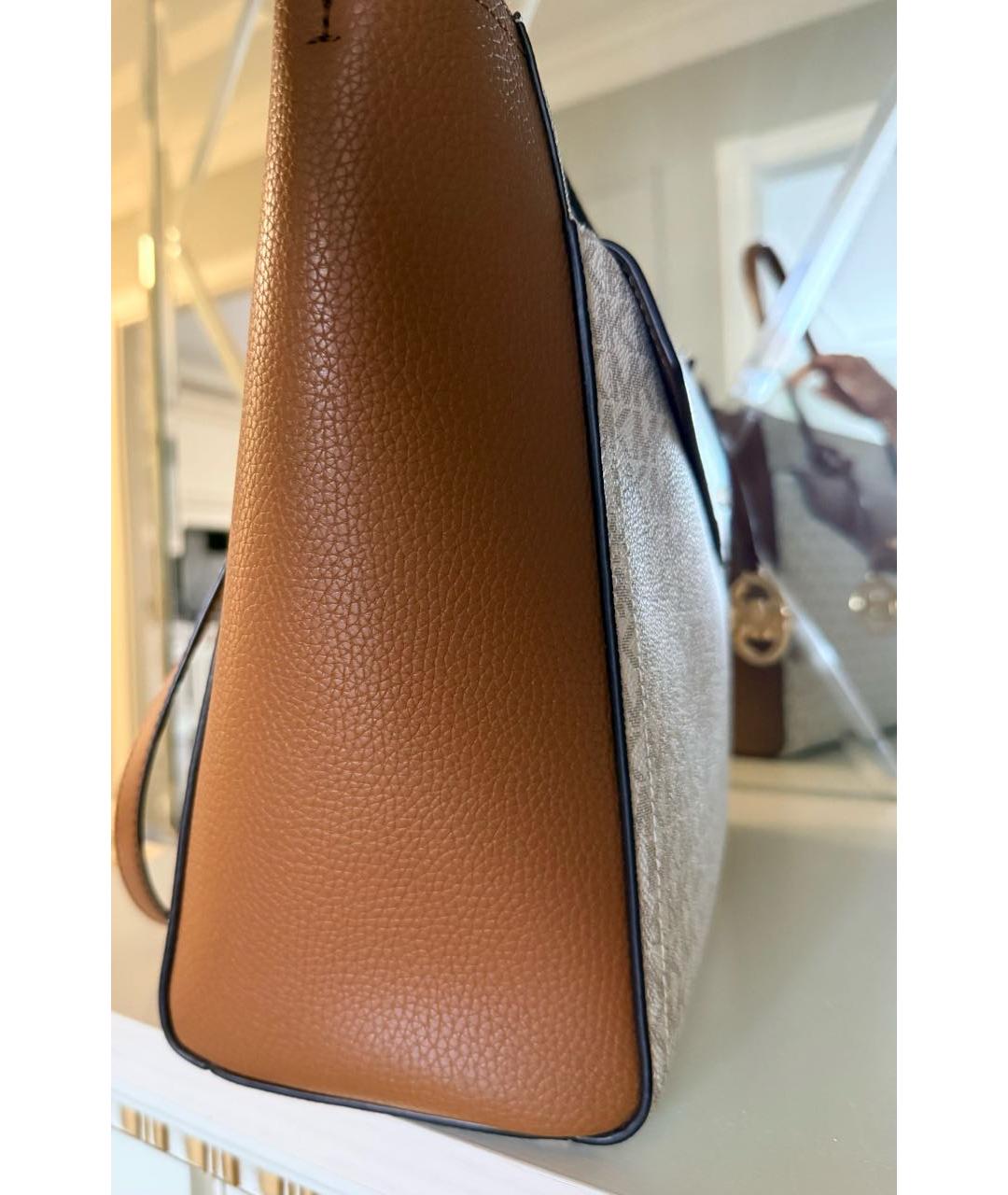 MICHAEL KORS Белая кожаная сумка тоут, фото 2