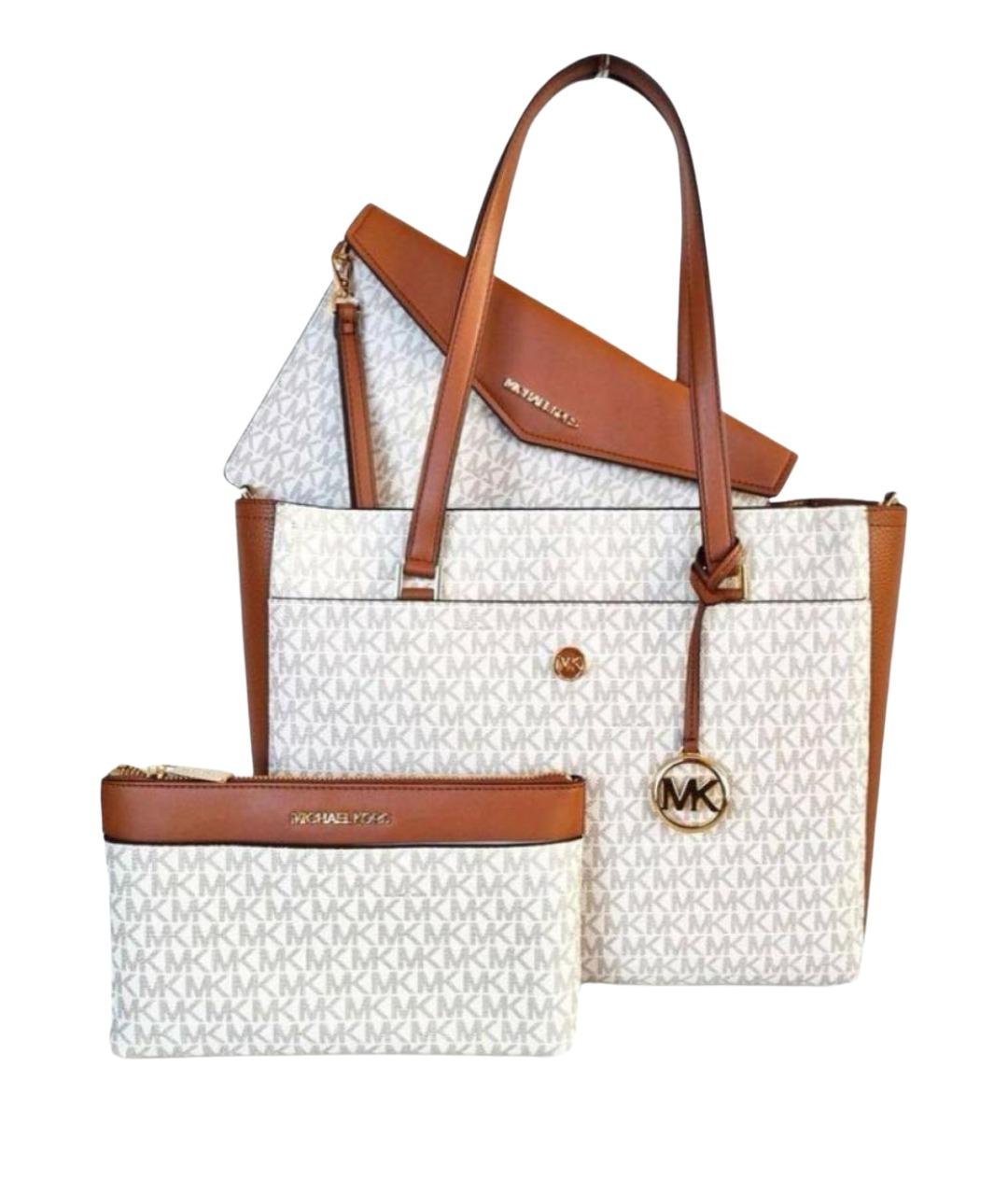 MICHAEL KORS Белая кожаная сумка тоут, фото 1