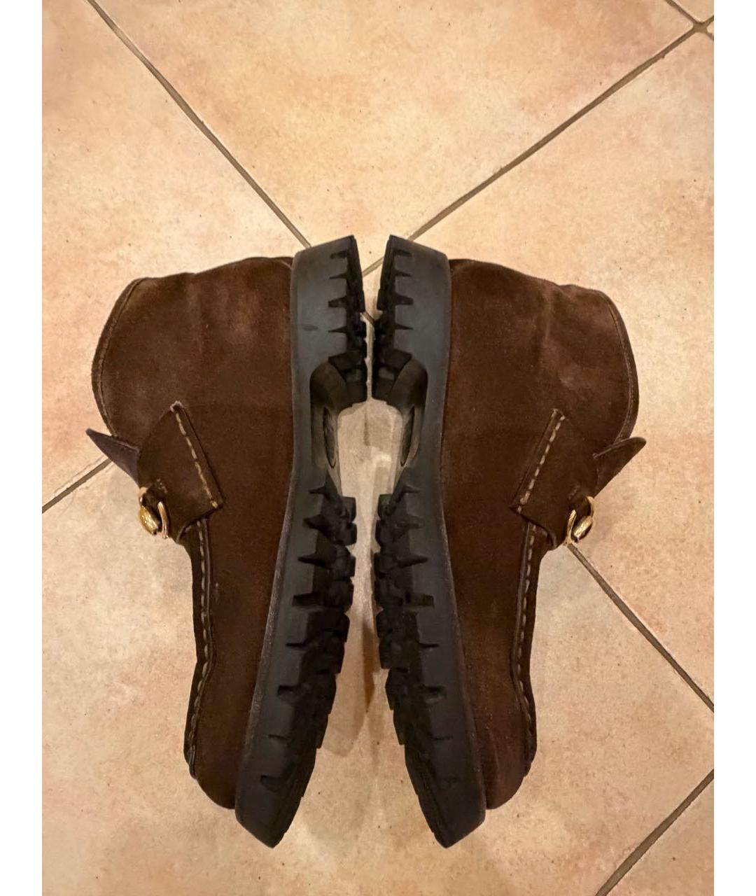 GUCCI Коричневые замшевые ботинки, фото 9