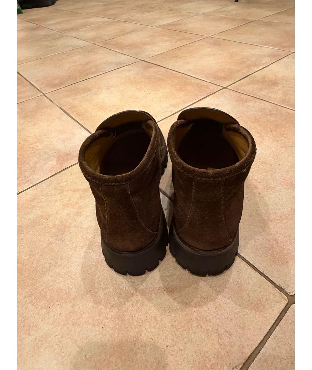 GUCCI Коричневые замшевые ботинки, фото 4