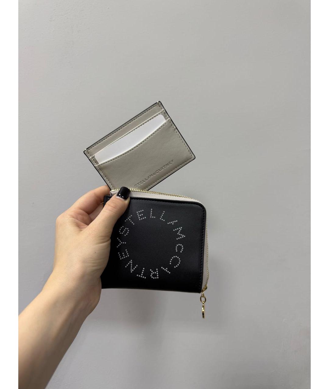 STELLA MCCARTNEY Черный кожаный кошелек, фото 4