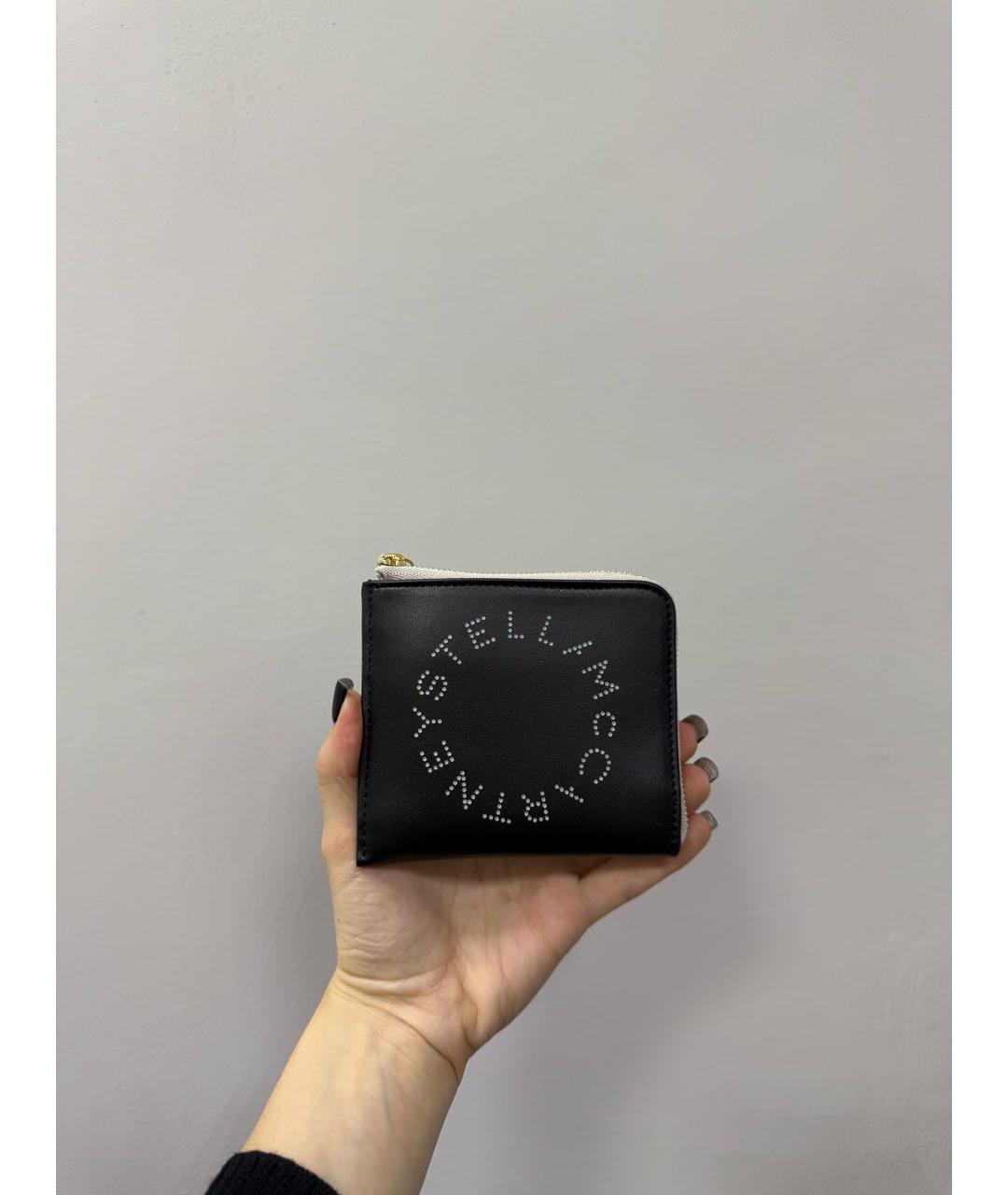 STELLA MCCARTNEY Черный кожаный кошелек, фото 7