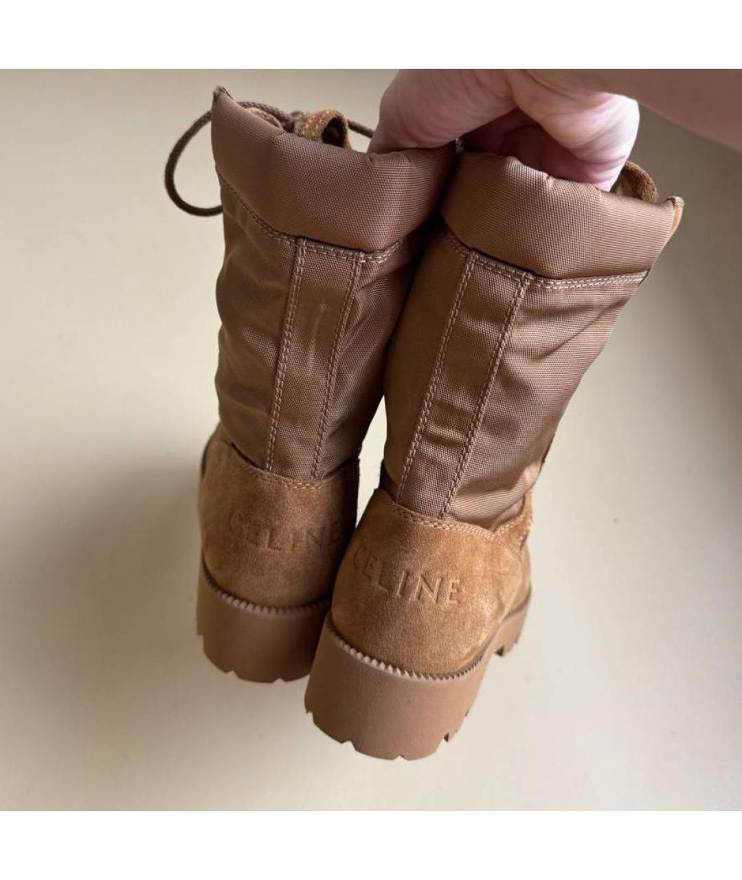 CELINE Бежевые замшевые ботинки, фото 4