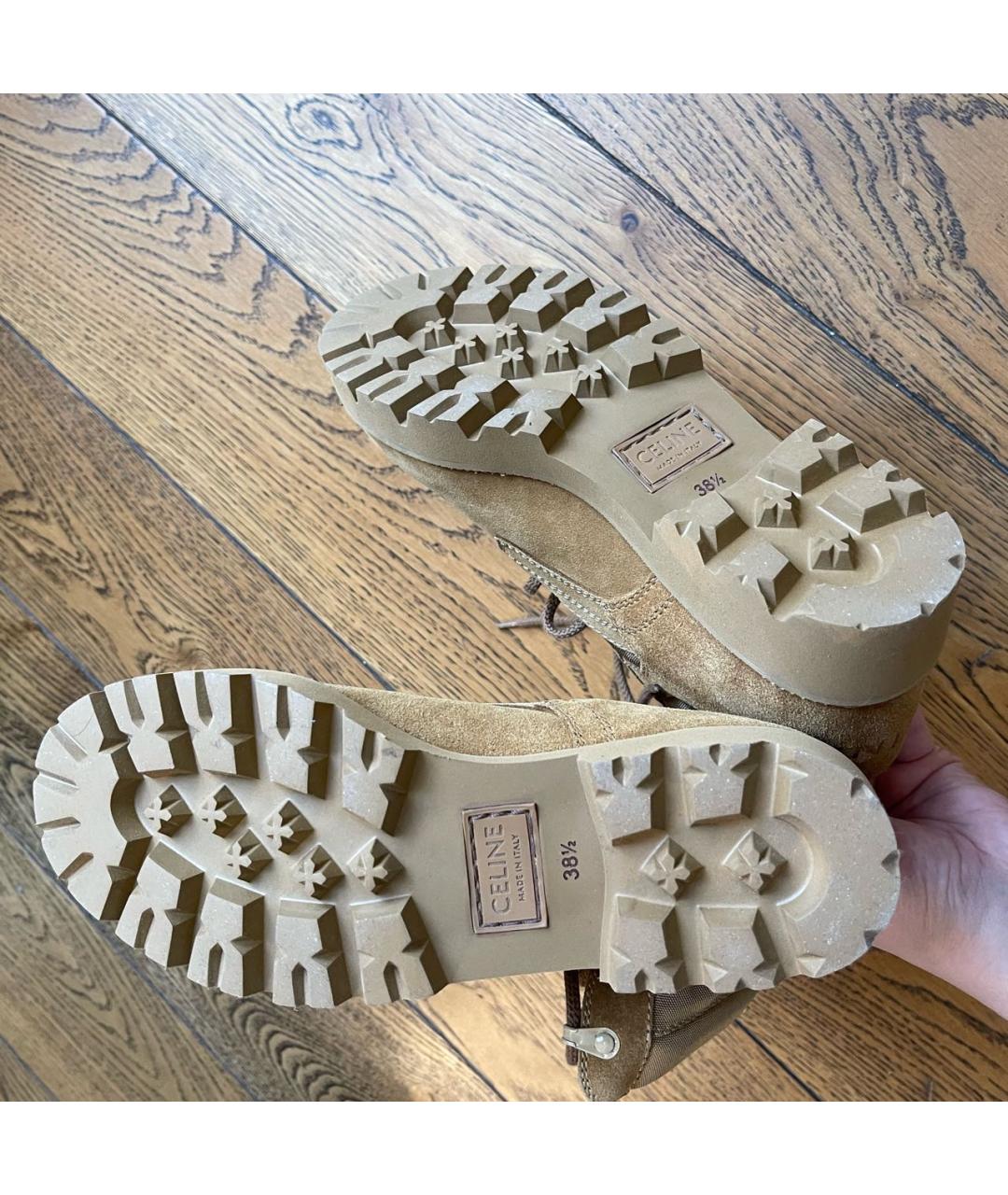 CELINE Бежевые замшевые ботинки, фото 5