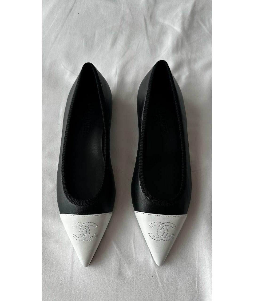 CHANEL Черные кожаные балетки, фото 3