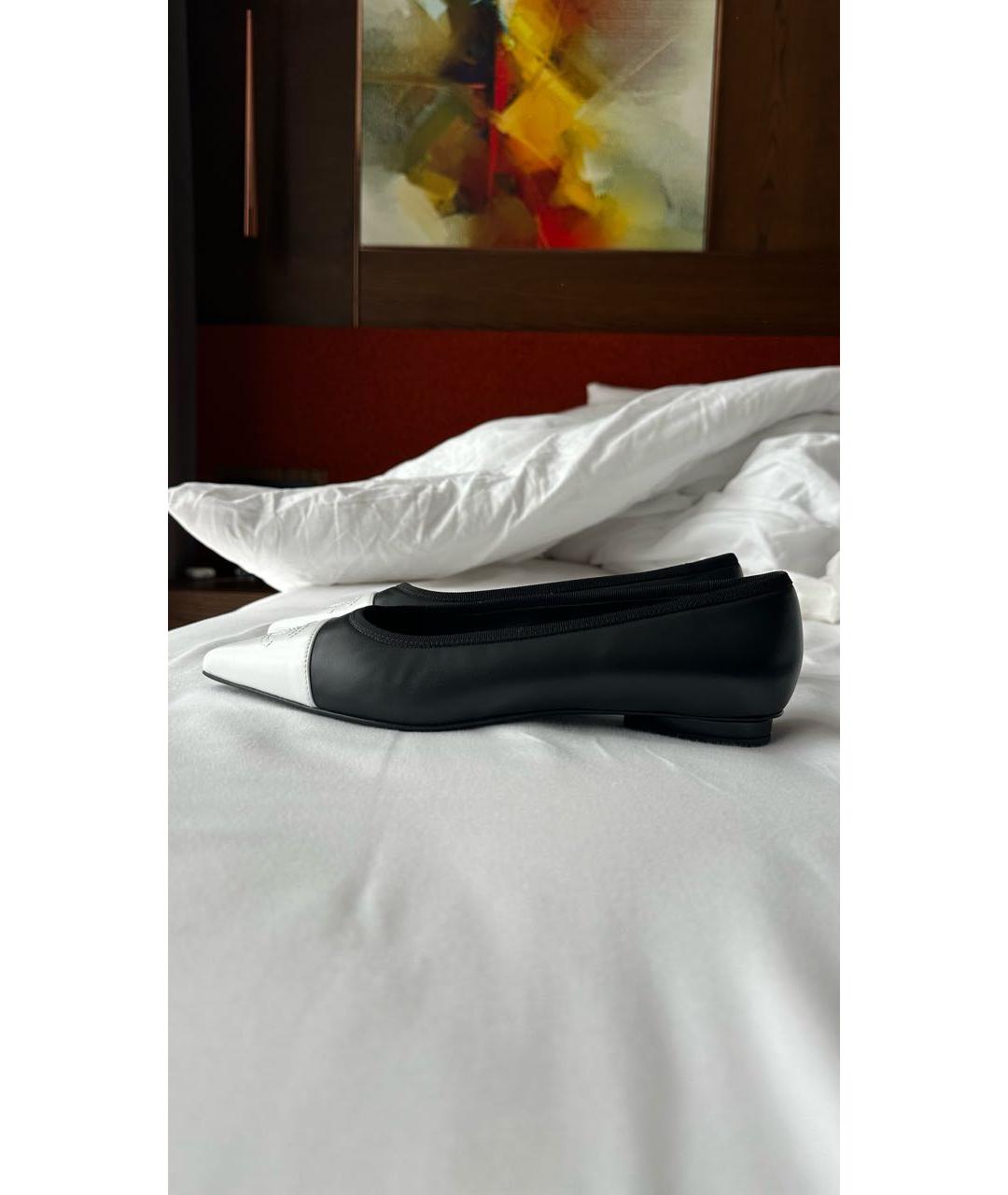 CHANEL Черные кожаные балетки, фото 9