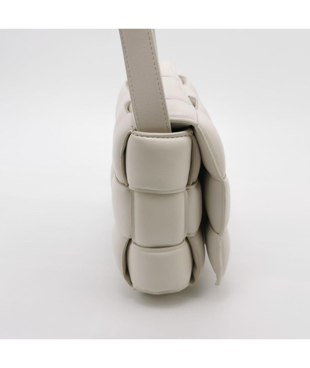 BOTTEGA VENETA Белая кожаная сумка через плечо, фото 3